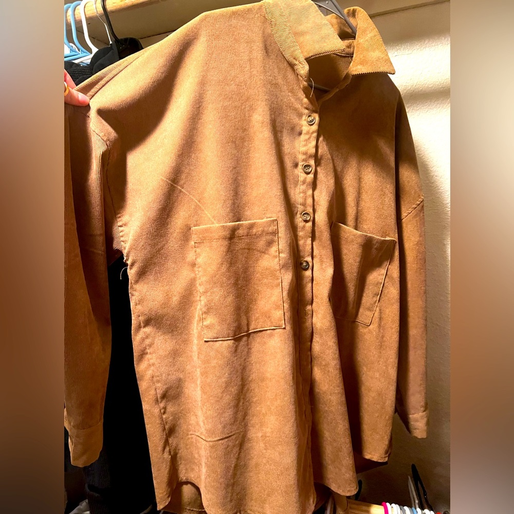 Corded shacket